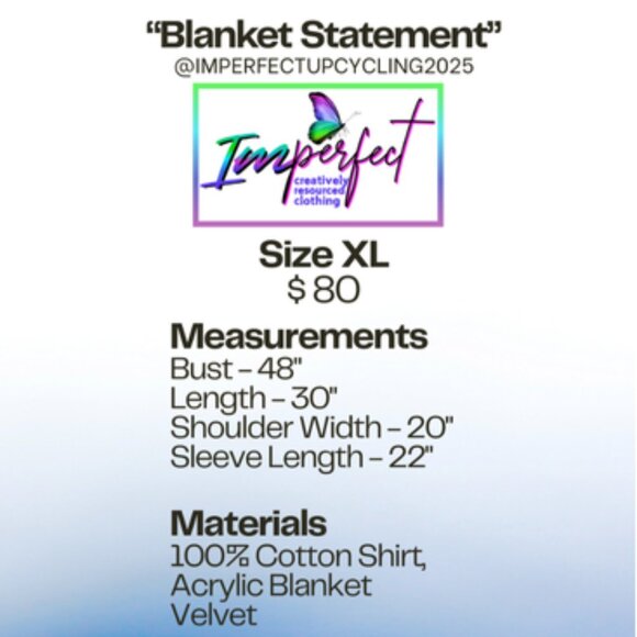 Upcycled flannel crocheted high-low - Picture 2 of 2